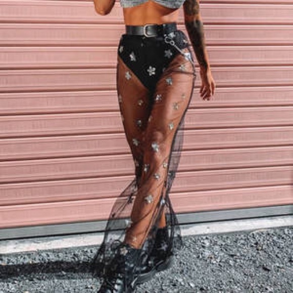 Beginning Boutique Star Mesh Trousers - Picture 3 of 7